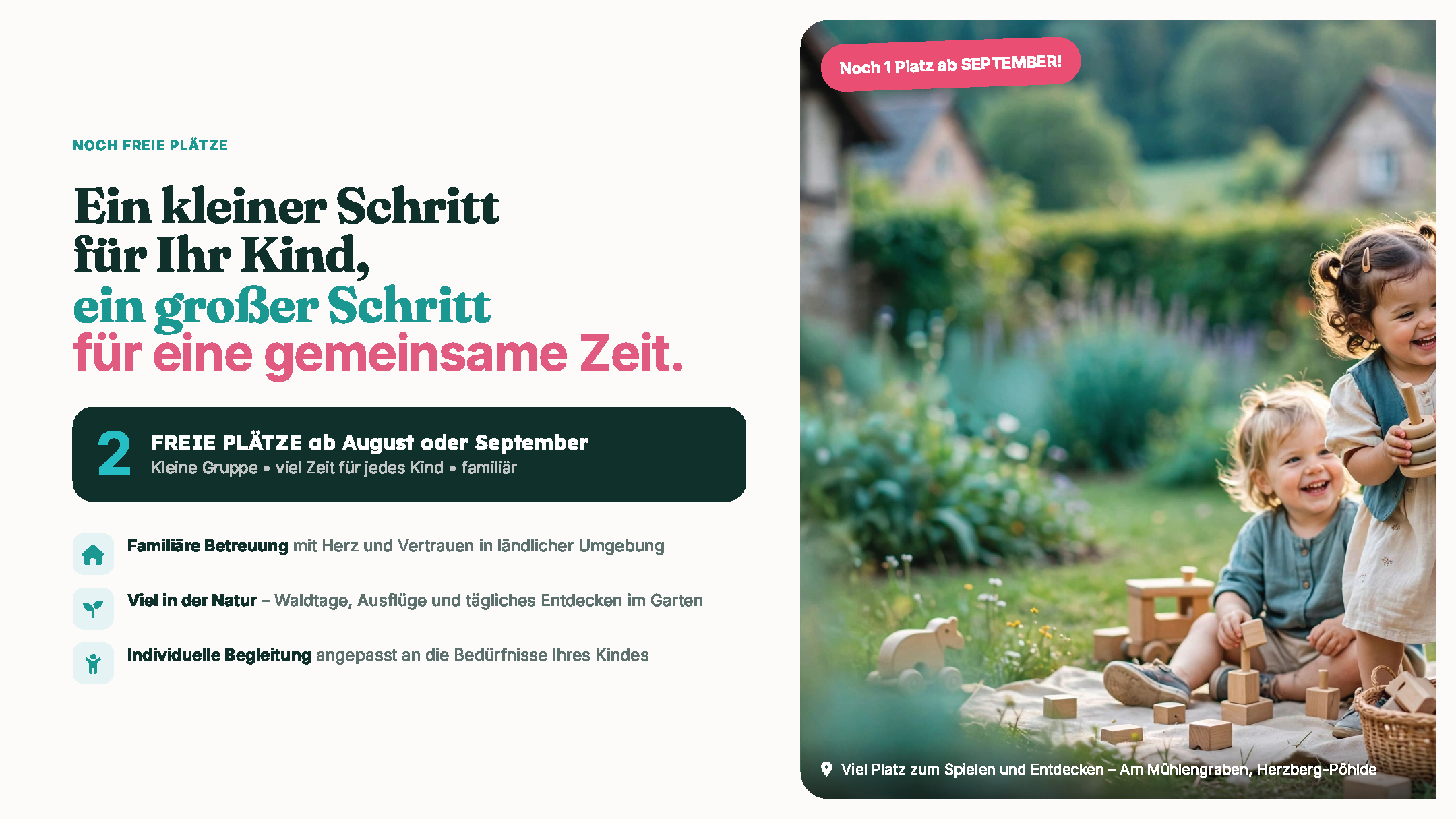 Kleiner Schritt für ihr Kind